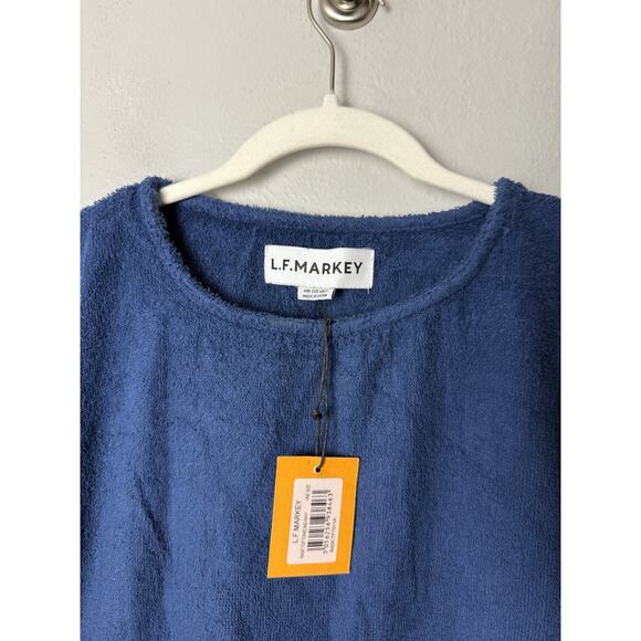NWT LF Markey Top Women’s One Size Basic Top Toweling Navy Blue Casual - Picture 3 of 4